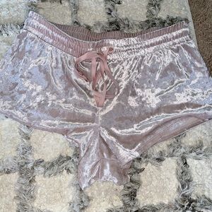 Pink Velvet Shorts